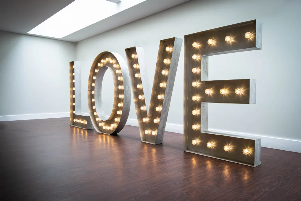 Large light up LOVE letters