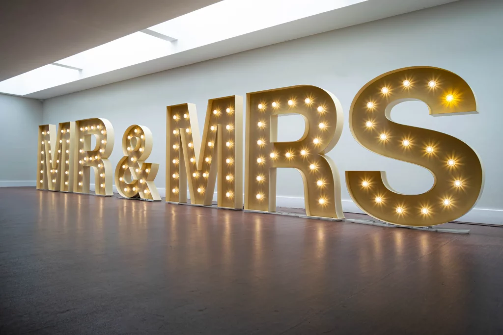 Large light up Mr & MRS letters