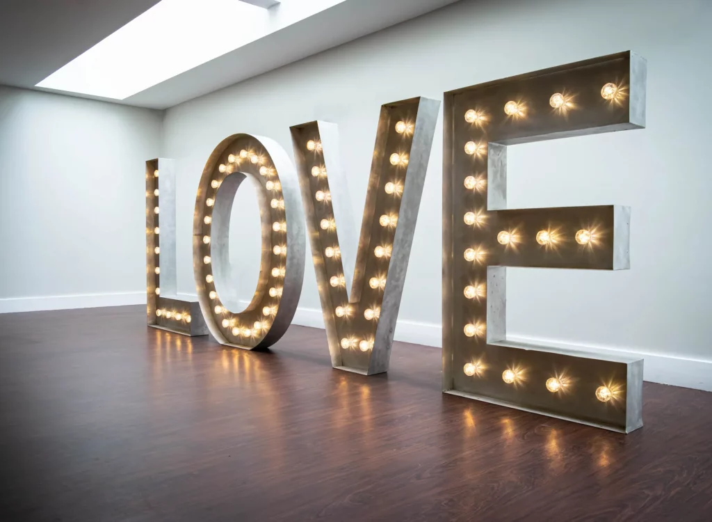 Large light up LOVE letters